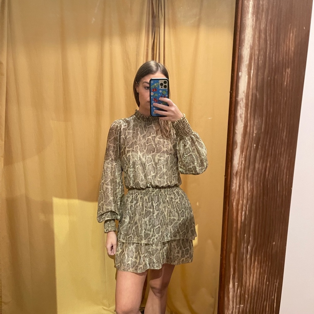 Show Me Your Mumu - Gold sparkle mini dress.
